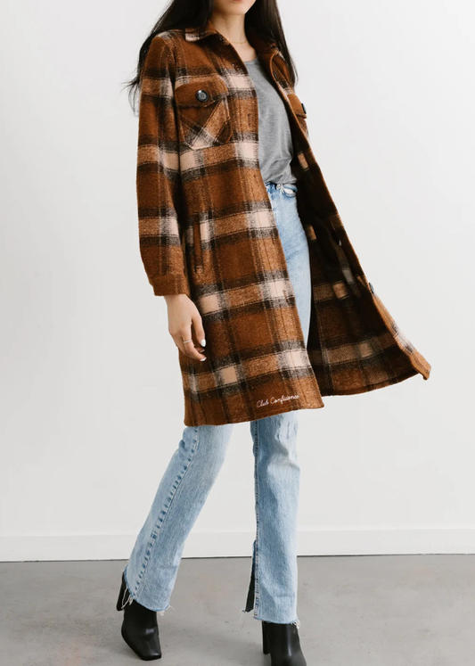 The Roster - Club Confidence Shacket Mocha